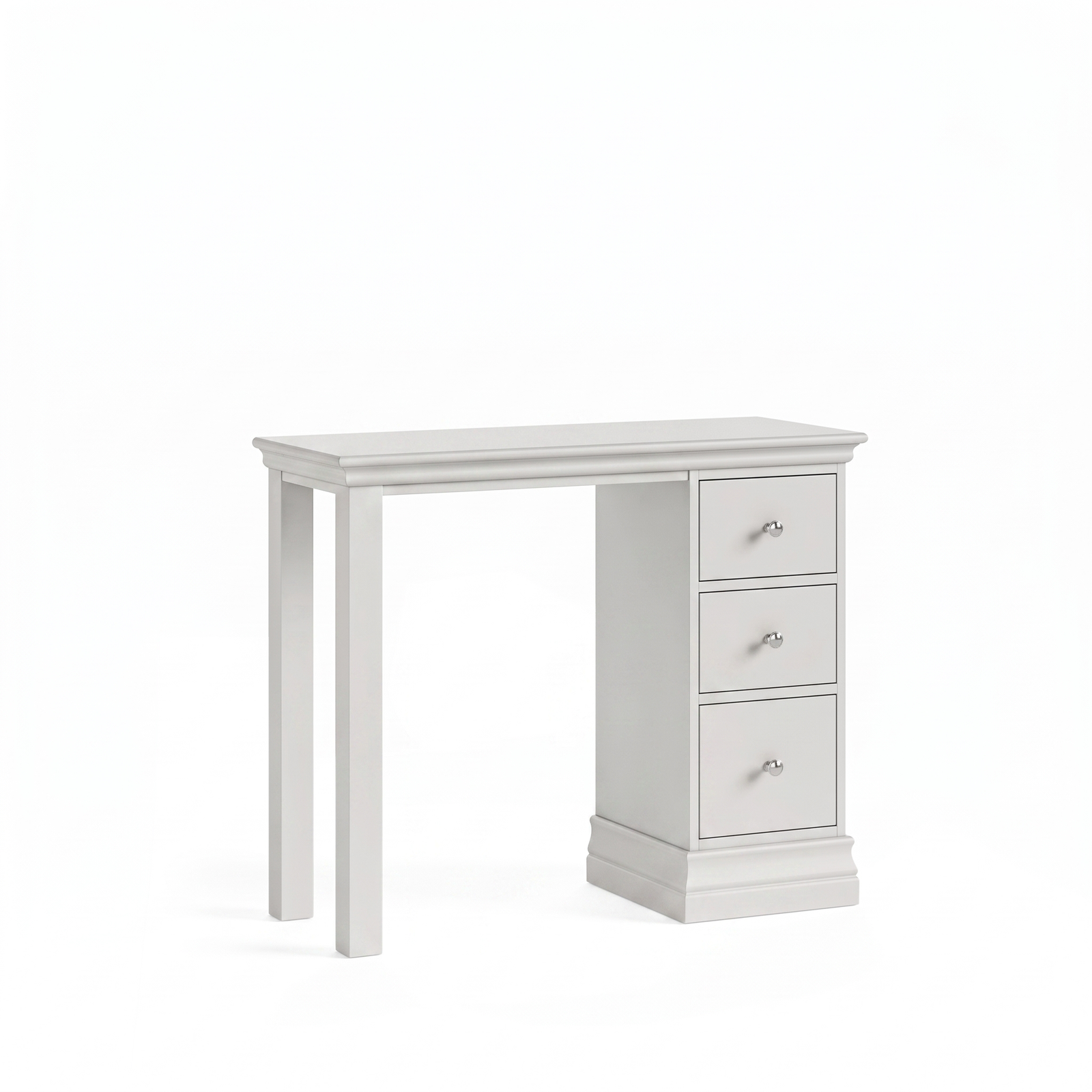 Aria Grey Single Pedestal Dressing Table - Dressing Table Single Pedestal Light Grey
