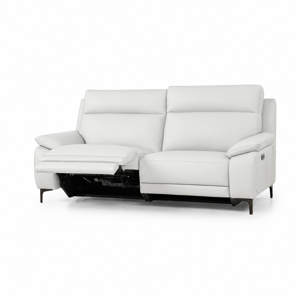 Nicoletti Vivaldi 3 Seater Recliner Sofa On Legs - 3 Seater Double Power Recliner on Legs CK Botero - Power Recliner with USB-C 3 Seater Sofas Sterling Home 7 Botero 2153 Bianco
