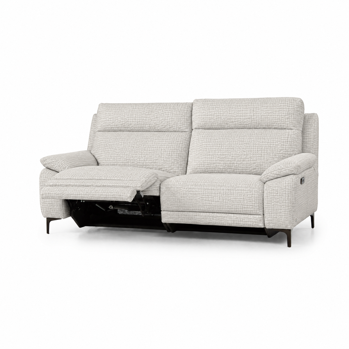 Nicoletti Vivaldi 3 Seater Recliner Sofa On Legs - 3 Seater Double Power Recliner on Legs NA/NE - Power Recliner with USB-C 3 Seater Sofas Sterling Home 4 Gaston 701 Bianco