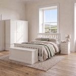 Aria White Triple Wardrobe - Triple Wardrobe Coconut Milk Wardrobes Sterling Home 2