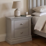 Aria Grey 2 Drawer Bedside - Bedside 2 Drawer Light Grey Bedside Tables Sterling Home 2