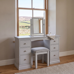 Aria Grey Double Pedestal Dressing Table - Dressing Table Double Pedestal Light Grey Dressing Tables Sterling Home 2