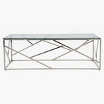 Genoa Coffee Table - Coffee Table Clear Glass / Stainless Steel Tables Sterling Home 1
