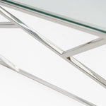 Genoa Coffee Table - Coffee Table Clear Glass / Stainless Steel Tables Sterling Home 5