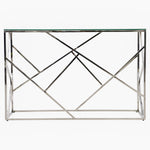 Genoa Console Table - Console Table Clear Glass / Stainless Steel Tables Sterling Home 1