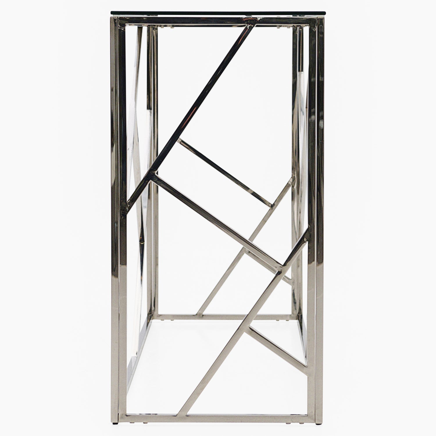 Genoa Console Table - Console Table Clear Glass / Stainless Steel Tables Sterling Home 3