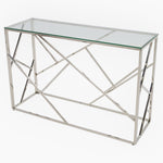 Genoa Console Table - Console Table Clear Glass / Stainless Steel Tables Sterling Home 4