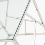 Genoa Side Table - Lamp Table Clear Glass / Stainless Steel Tables Sterling Home 4