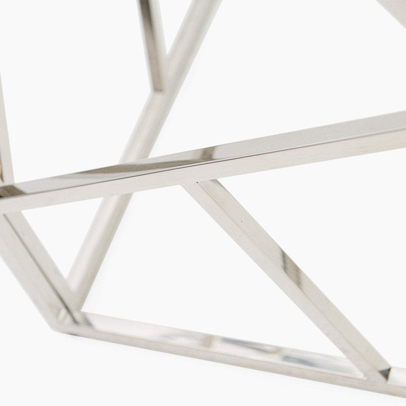 Genoa Side Table - Lamp Table Clear Glass / Stainless Steel Tables Sterling Home 5