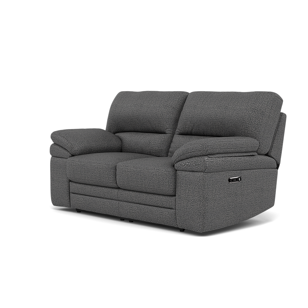Gino 2 Seater Recliner Sofa - 2 Seater Manual Recliner Sofa F8 - Manual Recliner — Hopsack Charcoal 70006, gallery image 3