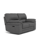 Gino 2 Seater Recliner Sofa - 2 Seater Manual Recliner Sofa F8 - Manual Recliner — Hopsack Charcoal 70006, gallery image 1