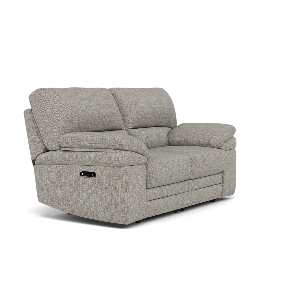 Gino 2 Seater Recliner Sofa - 2 Seater Manual Recliner Sofa F8 - Manual Recliner — Hopsack Dove 70001, gallery image 1