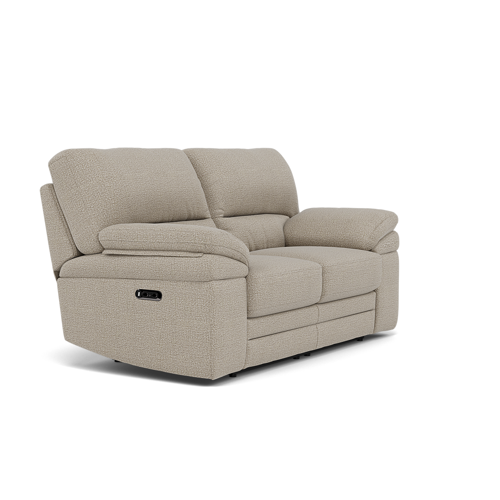 Gino 2 Seater Recliner Sofa - 2 Seater Manual Recliner Sofa F8 - Manual Recliner — Hopsack Linen 70004, gallery image 1