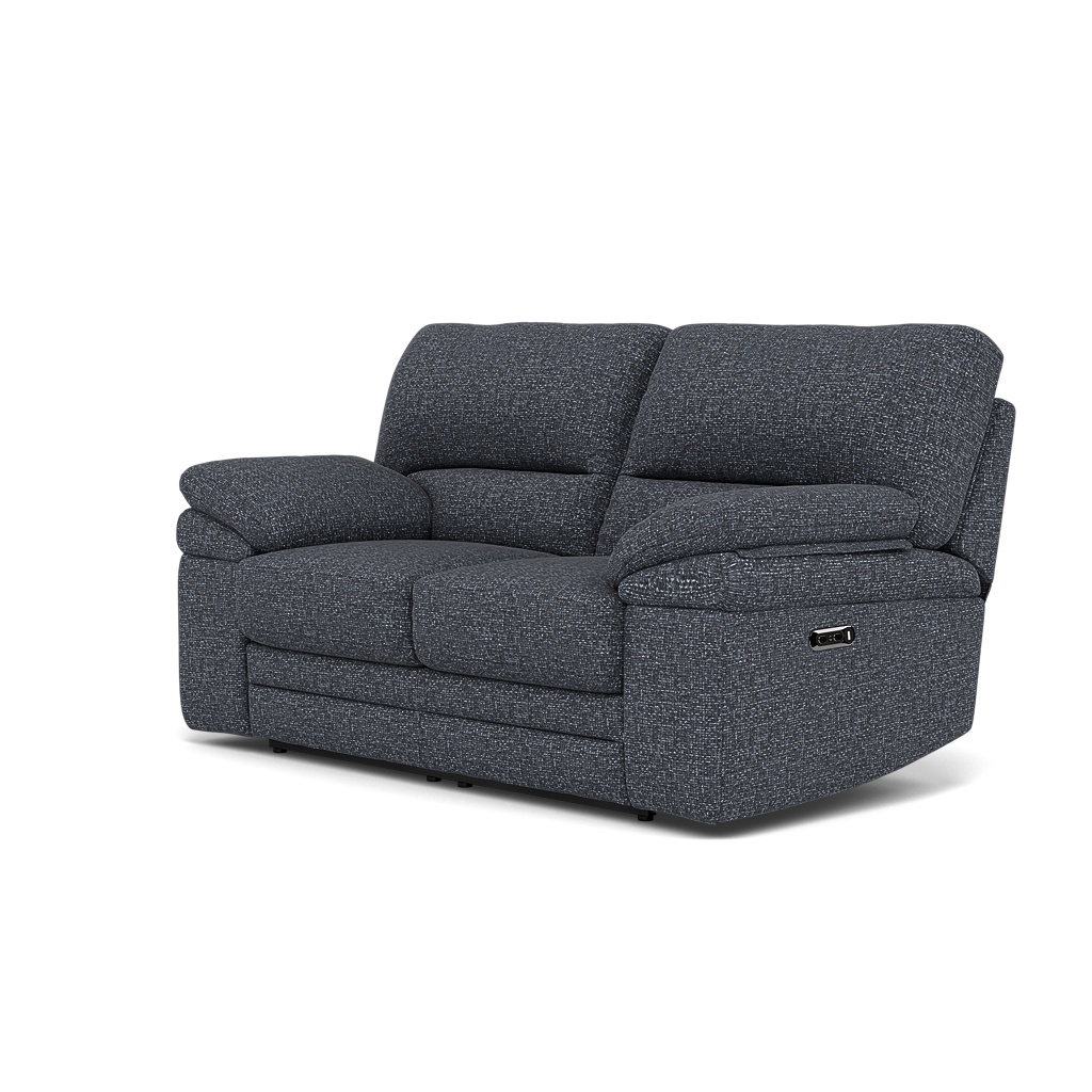 Gino 2 Seater Recliner Sofa - 2 Seater Manual Recliner Sofa F8 - Manual Recliner — Hopsack Midnight 70005, gallery image 3