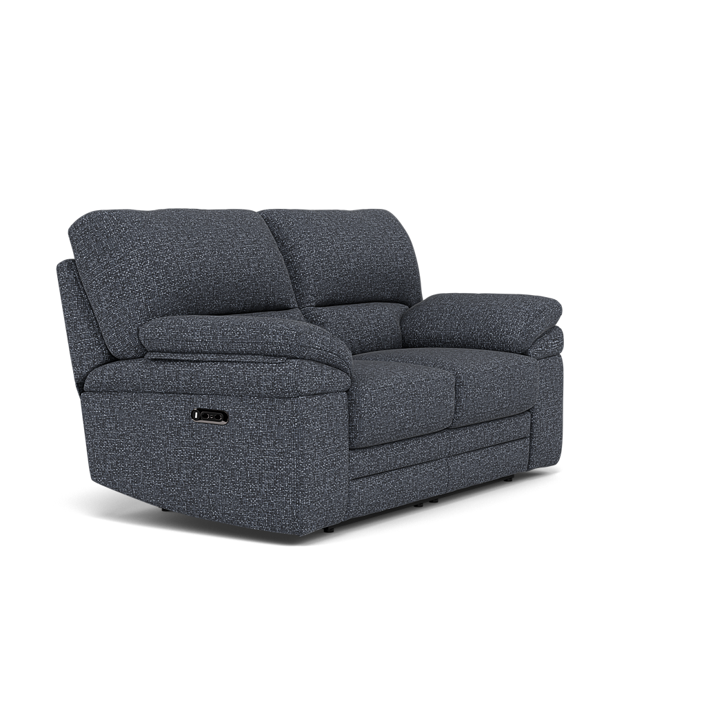 Gino 2 Seater Recliner Sofa - 2 Seater Manual Recliner Sofa F8 - Manual Recliner — Hopsack Midnight 70005, gallery image 1