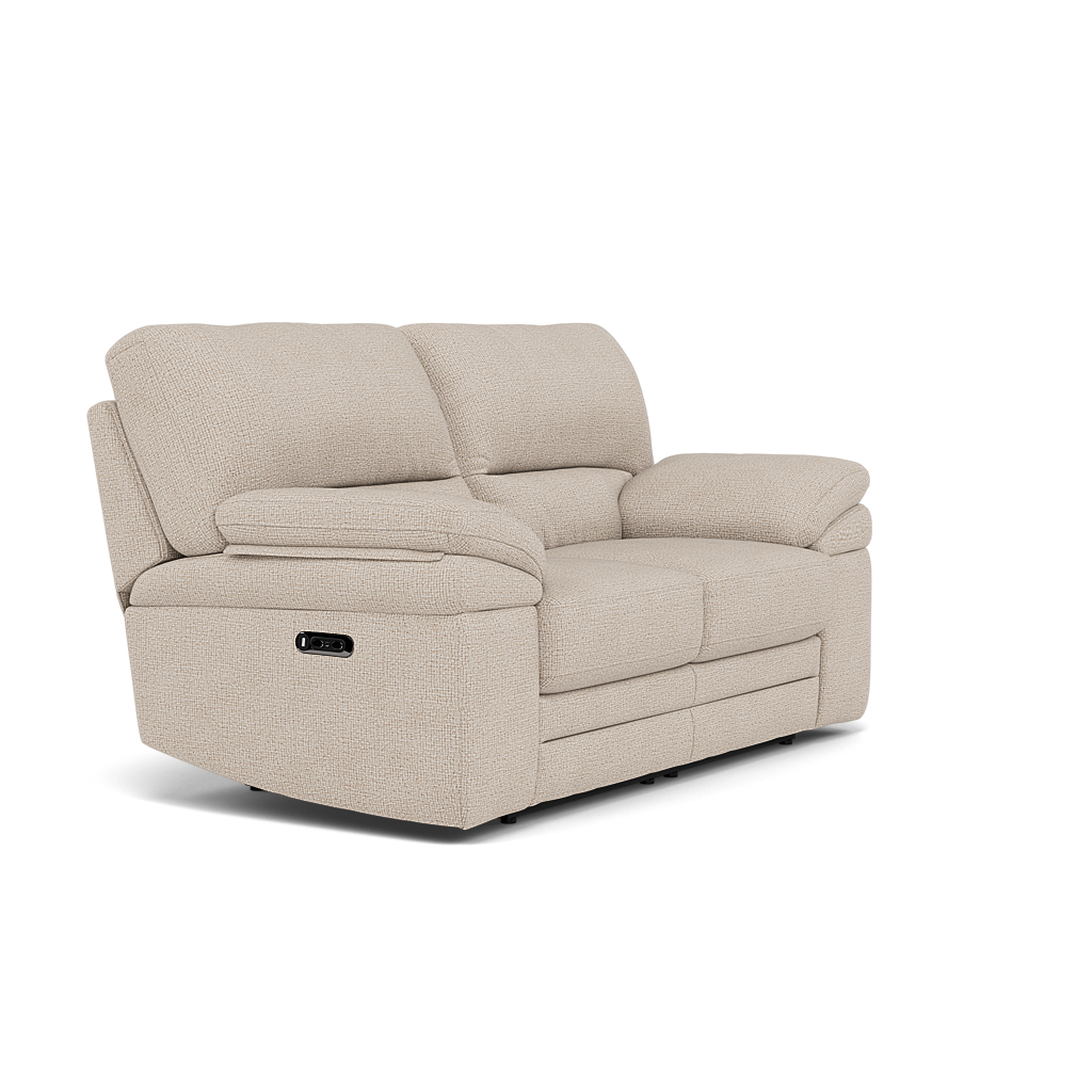 Gino 2 Seater Recliner Sofa - 2 Seater Manual Recliner Sofa F8 - Manual Recliner — Hopsack Natural 70002, gallery image 1