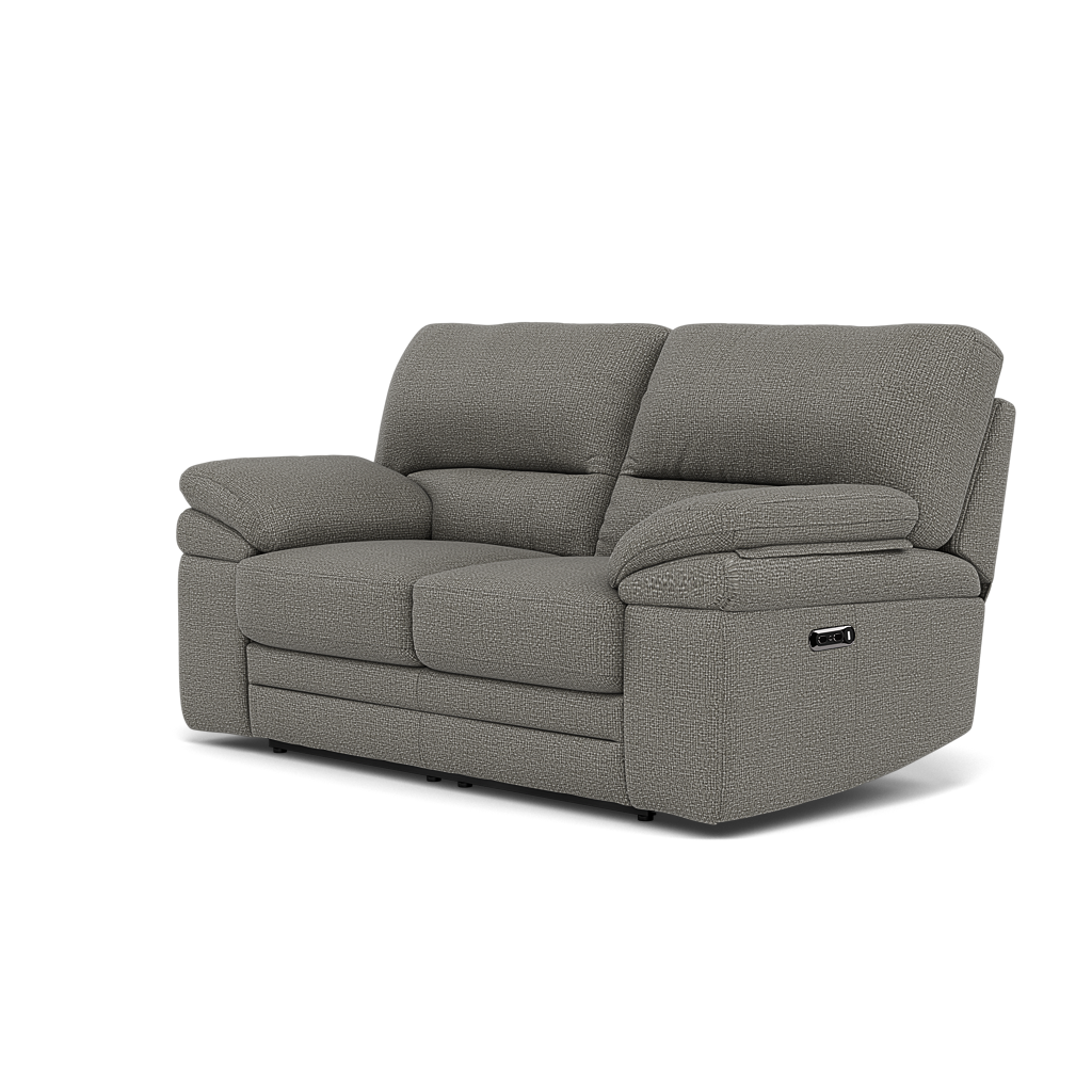 Gino 2 Seater Recliner Sofa - 2 Seater Manual Recliner Sofa F8 - Manual Recliner — Hopsack Platinum 70003, gallery image 3