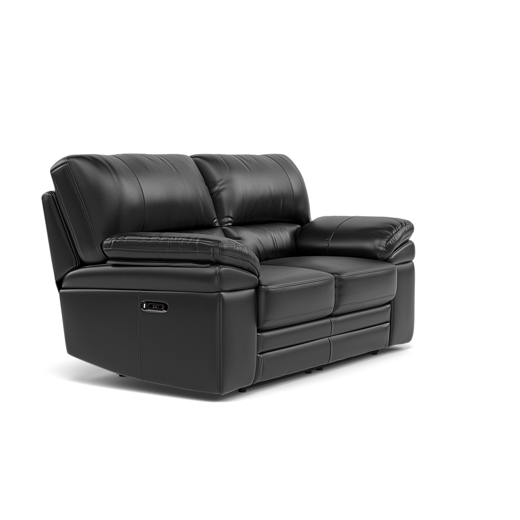 Gino 2 Seater Recliner Sofa - 2 Seater Power Recliner Sofa with USB Cat 55 - Power Recliner with USB — Cat-55/72 New Club Dark Grey, gallery image 1