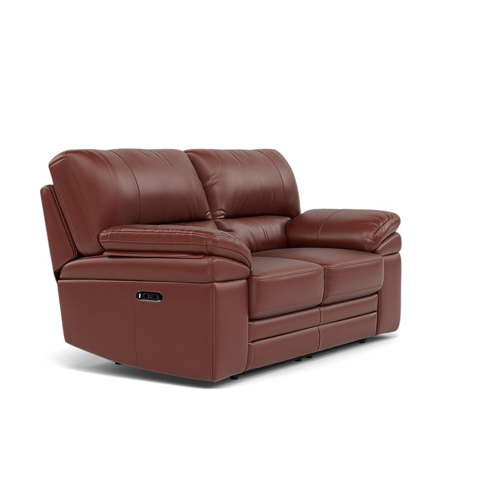 Gino 2 Seater Recliner Sofa - 2 Seater Power Recliner Sofa with USB Cat 60 - Power Recliner with USB — Cat-60/07 Montana Butterscotch, gallery image 1