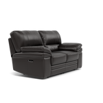 Gino 2 Seater Recliner Sofa - 2 Seater Power Recliner Sofa with USB Cat 60 - Power Recliner with USB — Cat-60/09 Montana Black Coffee, gallery image 1