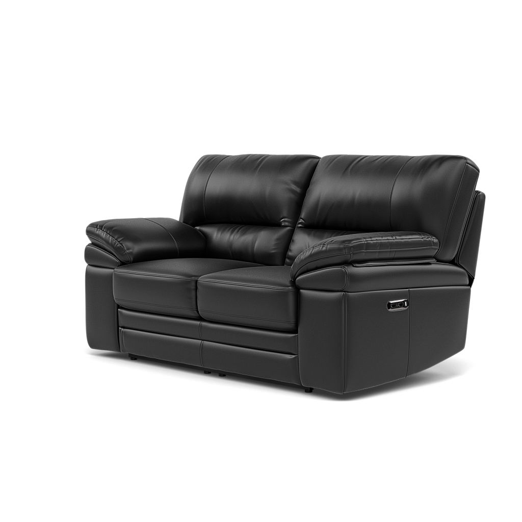 Gino 2 Seater Recliner Sofa - 2 Seater Power Recliner Sofa with USB Cat 60 - Power Recliner with USB — Cat-60/22 Montana Jet Black, gallery image 3