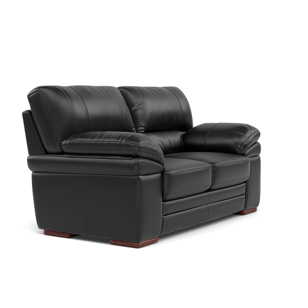 Gino 2 Seater Sofa - 2 Seater Sofa Cat 60 — Cat-60/22 Montana Jet Black / Wooden Feet, gallery image 1
