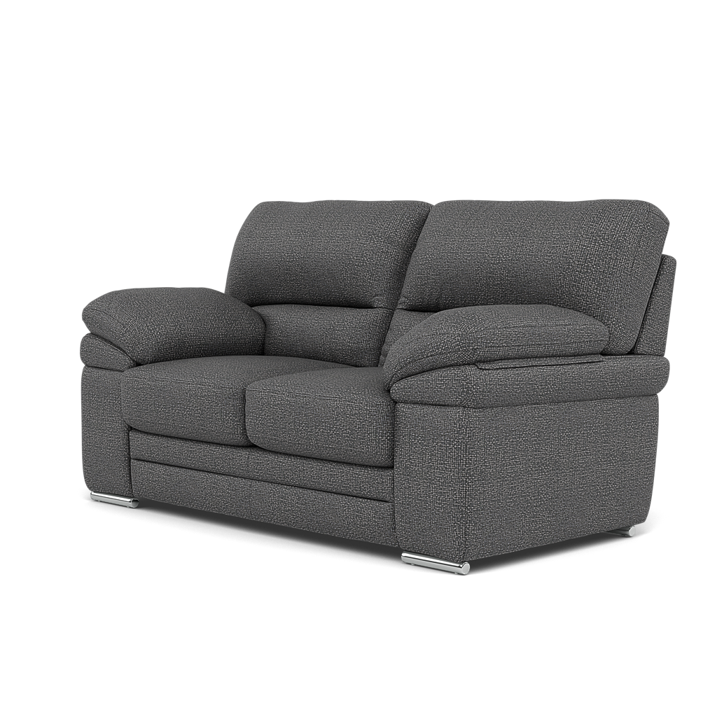 Gino 2 Seater Sofa - 2 Seater Sofa F8 — Hopsack Charcoal 70006 / Metal Feet, gallery image 3