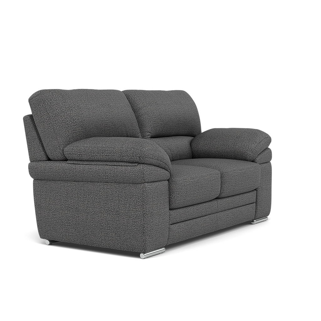 Gino 2 Seater Sofa - 2 Seater Sofa F8 — Hopsack Charcoal 70006 / Metal Feet, gallery image 1