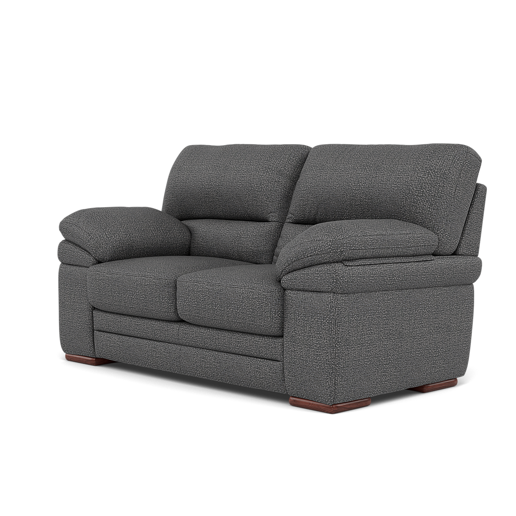 Gino 2 Seater Sofa - 2 Seater Sofa F8 — Hopsack Charcoal 70006 / Wooden Feet, gallery image 3