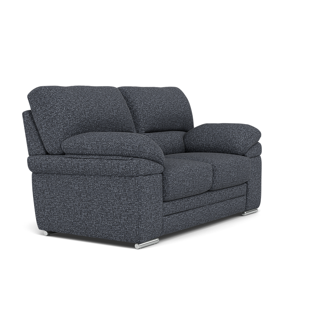 Gino 2 Seater Sofa - 2 Seater Sofa F8 — Hopsack Midnight 70005 / Metal Feet, gallery image 1