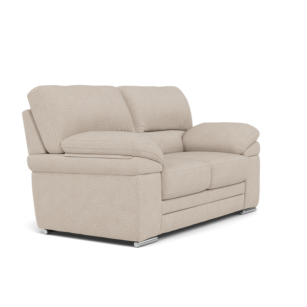 Gino 2 Seater Sofa - 2 Seater Sofa F8 — Hopsack Natural 70002 / Metal Feet, gallery image 1