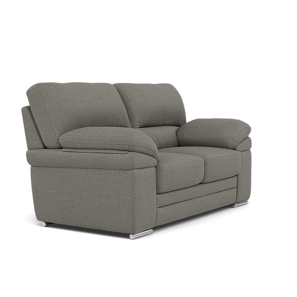 Gino 2 Seater Sofa - 2 Seater Sofa F8 — Hopsack Platinum 70003 / Metal Feet, gallery image 1
