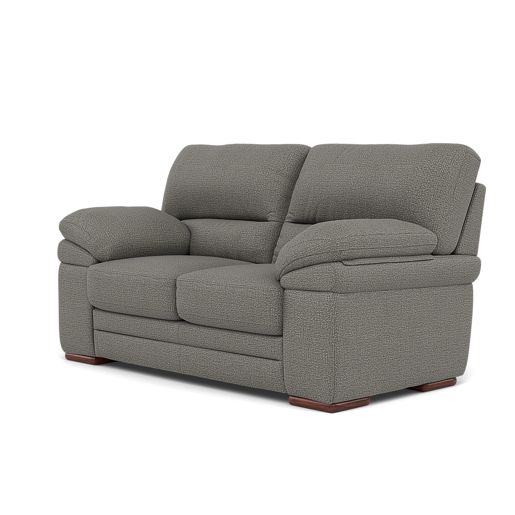 Gino 2 Seater Sofa - 2 Seater Sofa F8 — Hopsack Platinum 70003 / Wooden Feet, gallery image 3