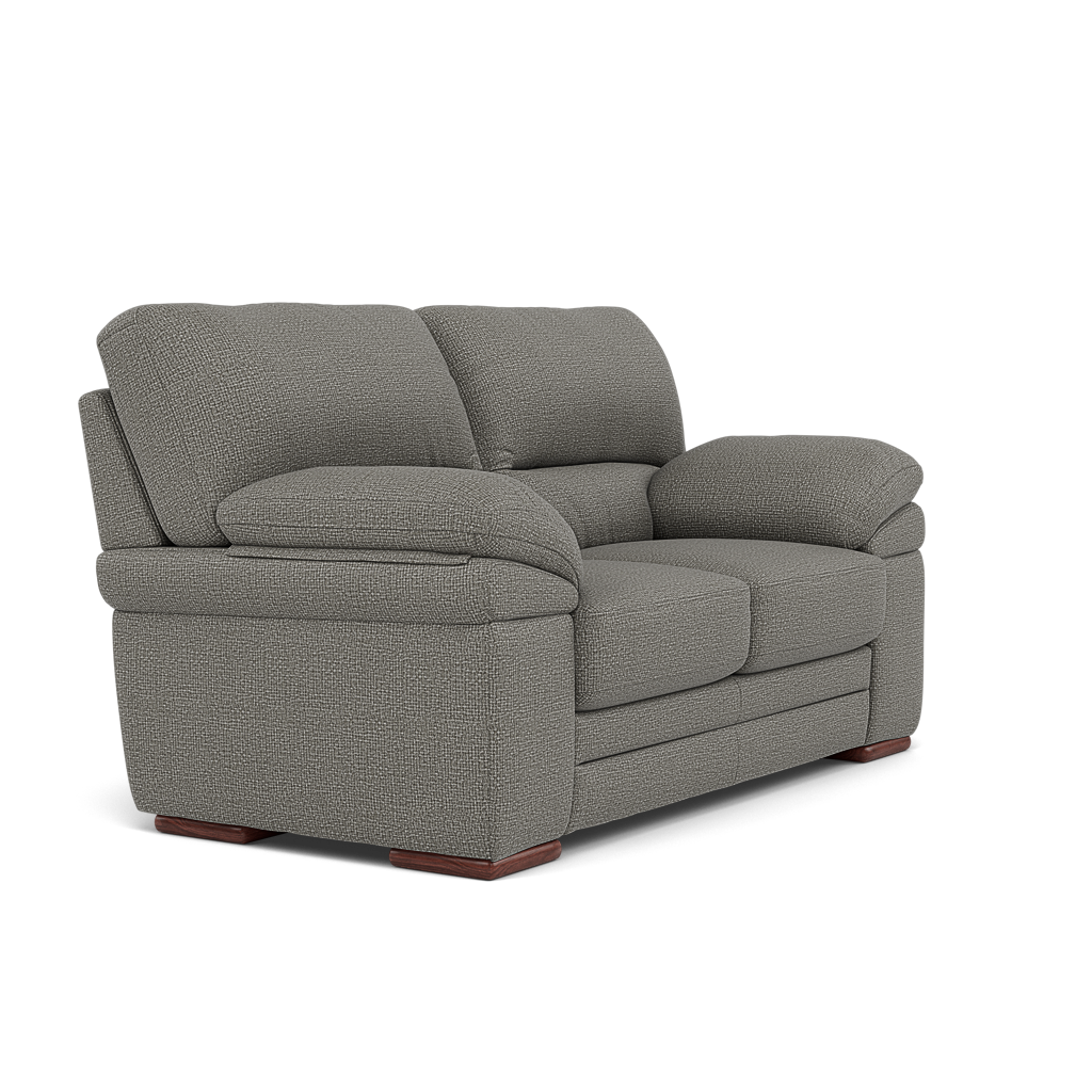 Gino 2 Seater Sofa - 2 Seater Sofa F8 — Hopsack Platinum 70003 / Wooden Feet, gallery image 1