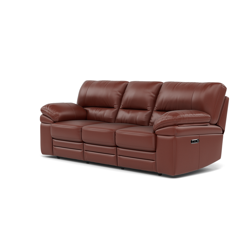 Gino 3 Seater Recliner Sofa - 3 Seater Manual Recliner Sofa Cat 60 - Manual Recliner — Cat-60/07 Montana Butterscotch, gallery image 3