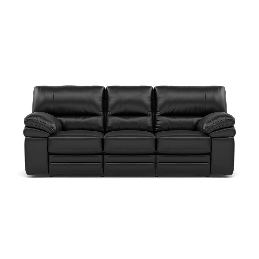 Gino 3 Seater Recliner Sofa - 3 Seater Manual Recliner Sofa Cat 60 - Manual Recliner 3 Seater Sofas Sterling Home 12 Cat-60/22 Montana Jet Black