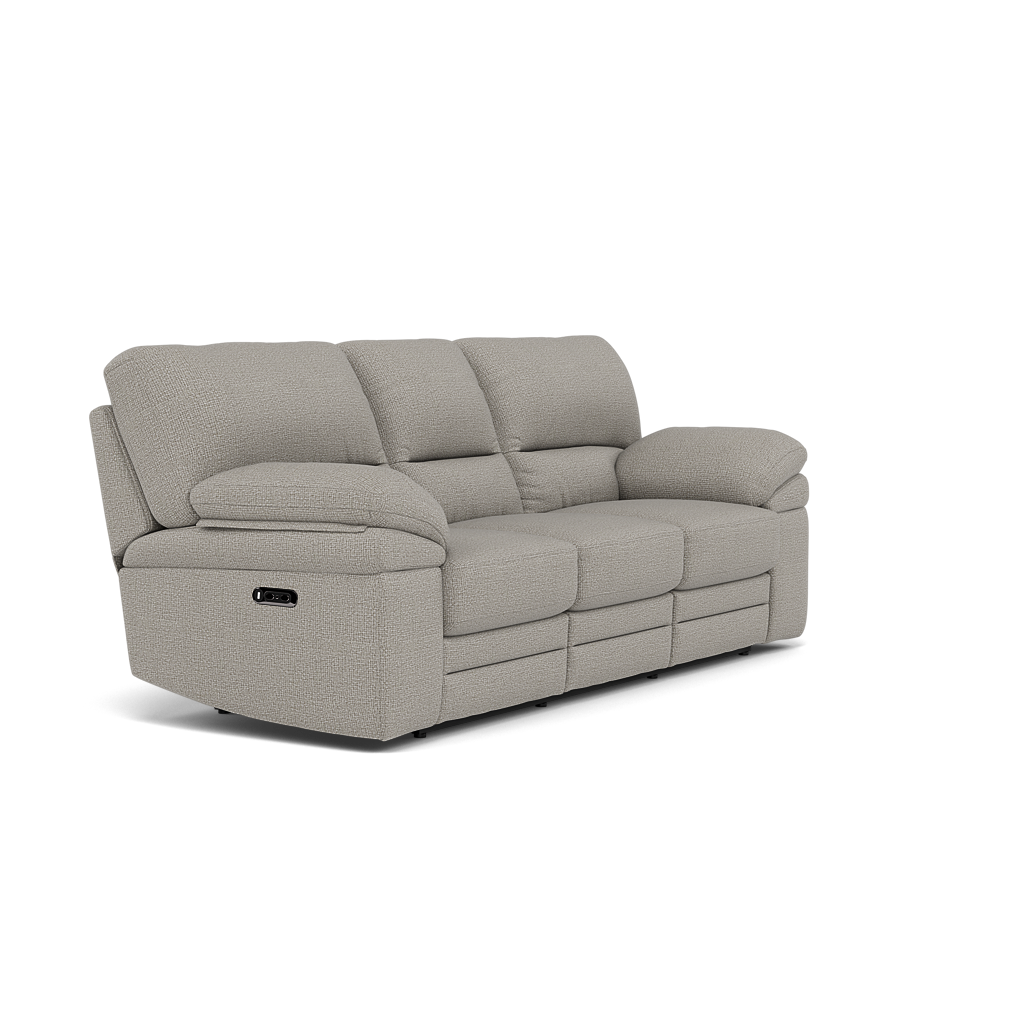 Gino 3 Seater Recliner Sofa - 3 Seater Manual Recliner Sofa F8 - Manual Recliner — Hopsack Dove 70001, gallery image 1