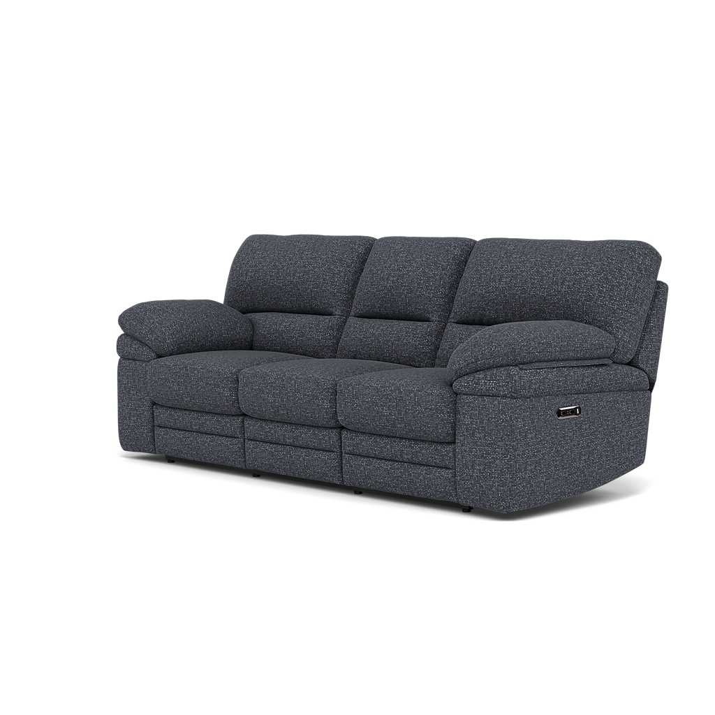 Gino 3 Seater Recliner Sofa - 3 Seater Manual Recliner Sofa F8 - Manual Recliner — Hopsack Midnight 70005, gallery image 3