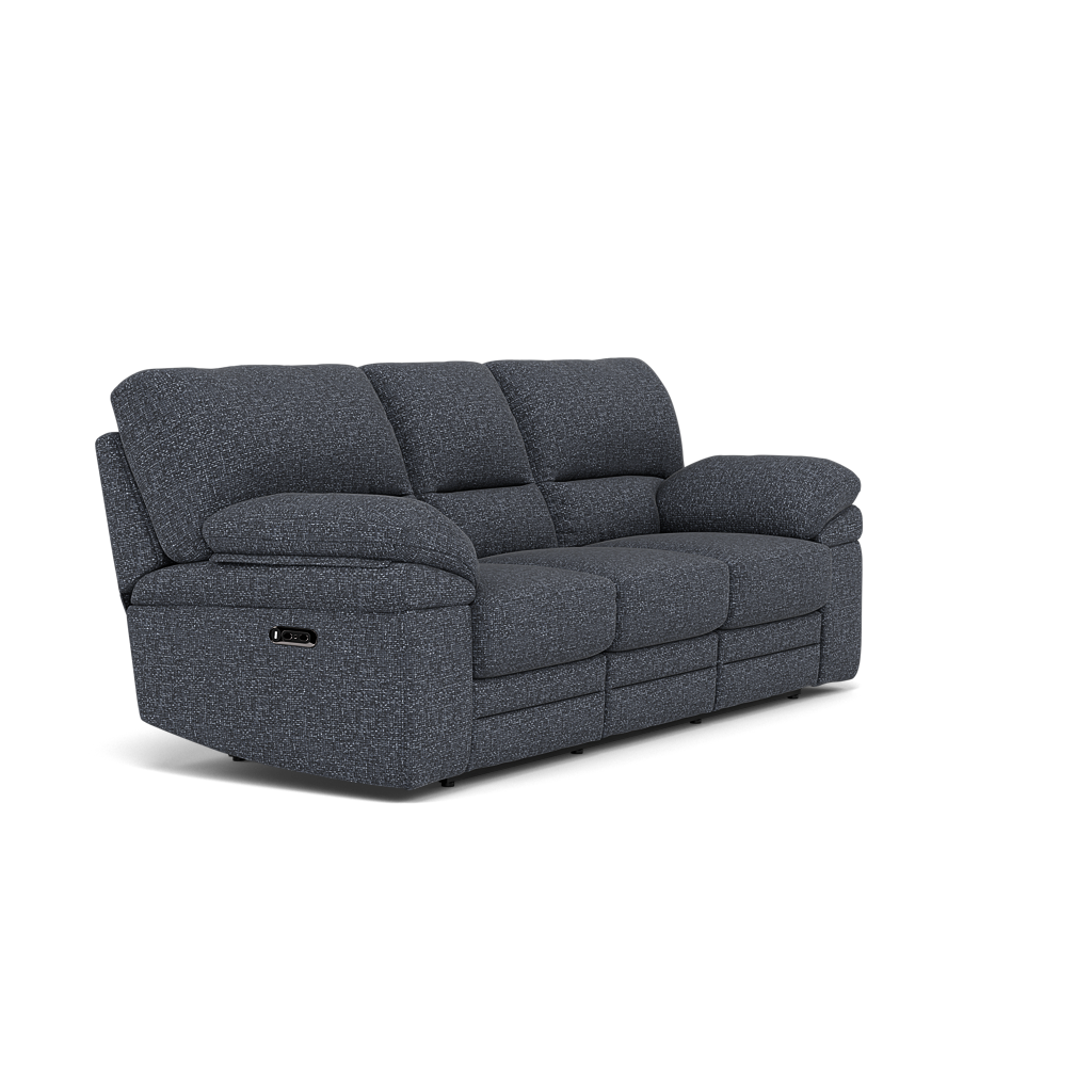 Gino 3 Seater Recliner Sofa - 3 Seater Manual Recliner Sofa F8 - Manual Recliner — Hopsack Midnight 70005, gallery image 1