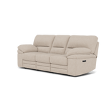 Gino 3 Seater Recliner Sofa - 3 Seater Manual Recliner Sofa F8 - Manual Recliner — Hopsack Natural 70002, gallery image 3