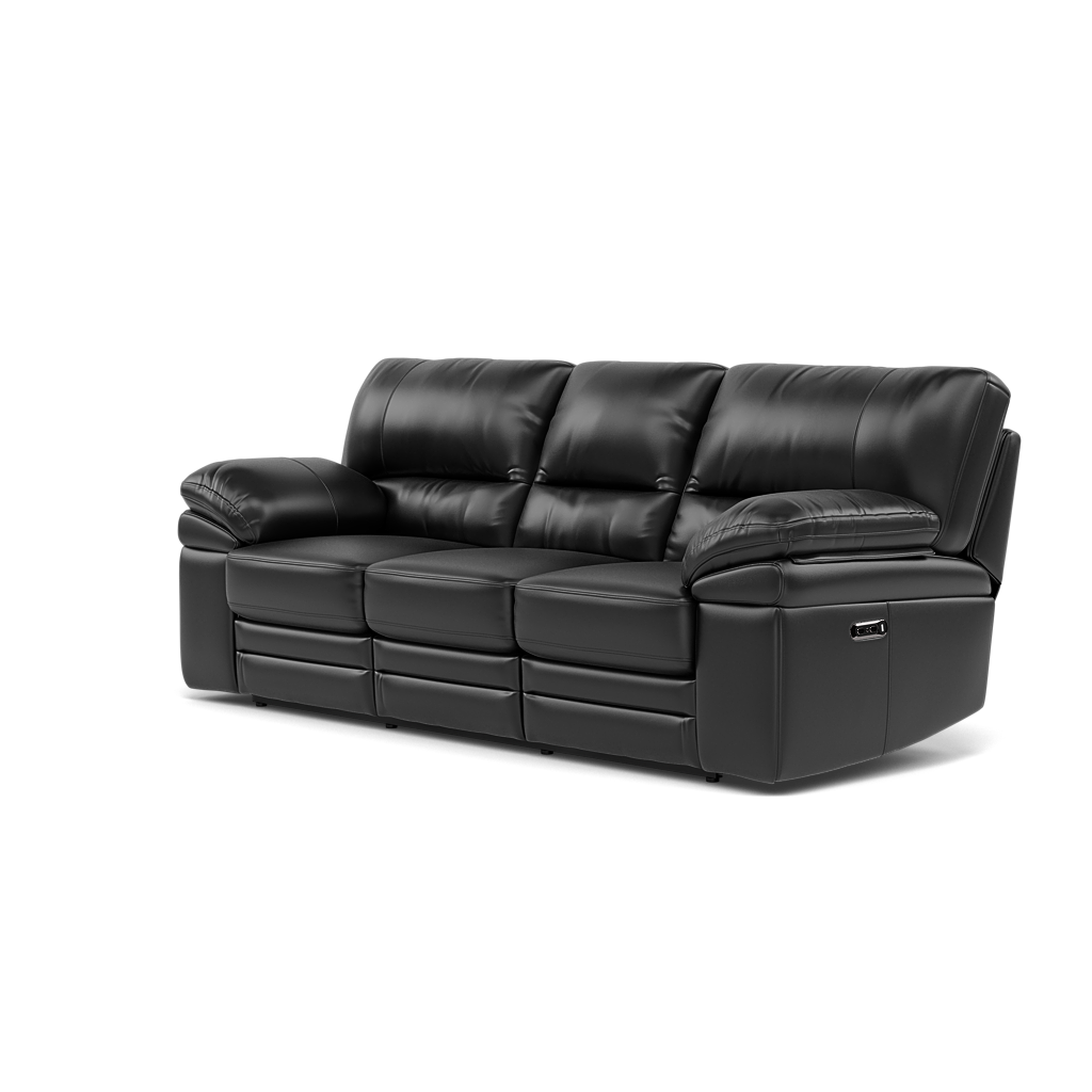 Gino 3 Seater Recliner Sofa - 3 Seater Power Recliner Sofa with USB Cat 55 - Power Recliner with USB — Cat-55/72 New Club Dark Grey, gallery image 3