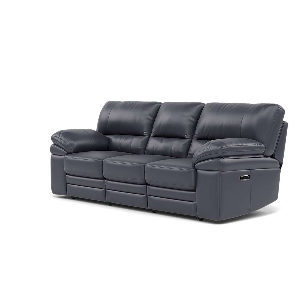 Gino 3 Seater Recliner Sofa - 3 Seater Power Recliner Sofa with USB Cat 60 - Power Recliner with USB — Cat-60/18 Montana Lavender Grey, gallery image 3