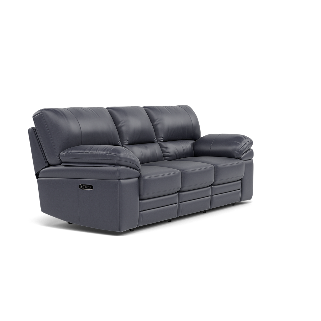 Gino 3 Seater Recliner Sofa - 3 Seater Power Recliner Sofa with USB Cat 60 - Power Recliner with USB — Cat-60/18 Montana Lavender Grey, gallery image 1