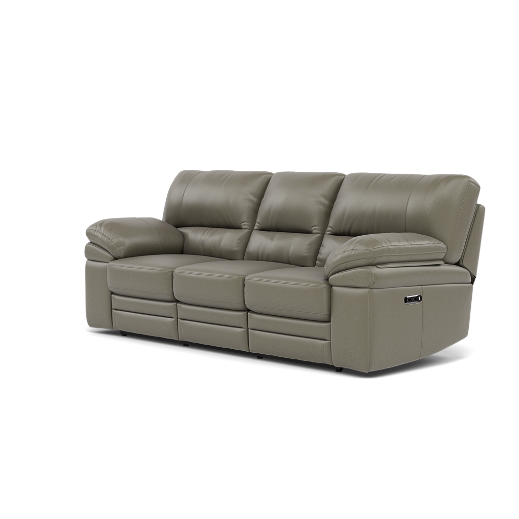 Gino 3 Seater Recliner Sofa - 3 Seater Power Recliner Sofa with USB Cat 60 - Power Recliner with USB — Cat-60/20 Montana Pewter, gallery image 3