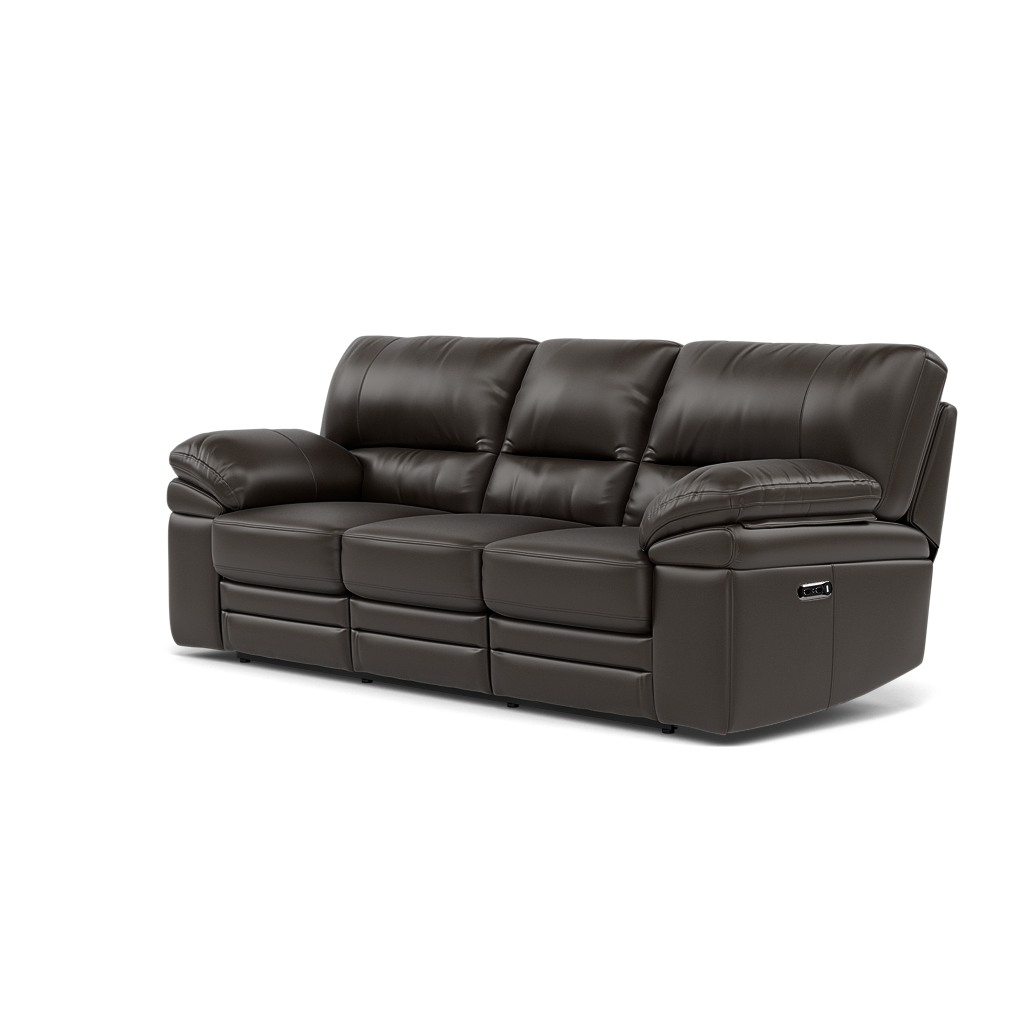 Gino 3 Seater Recliner Sofa - 3 Seater Power Recliner Sofa with USB Cat 60 - Power Recliner with USB — Cat-60/21 Montana Storm, gallery image 3