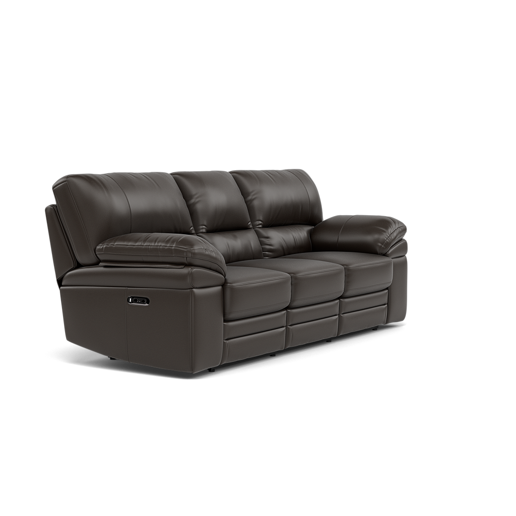 Gino 3 Seater Recliner Sofa - 3 Seater Power Recliner Sofa with USB Cat 60 - Power Recliner with USB — Cat-60/21 Montana Storm, gallery image 1