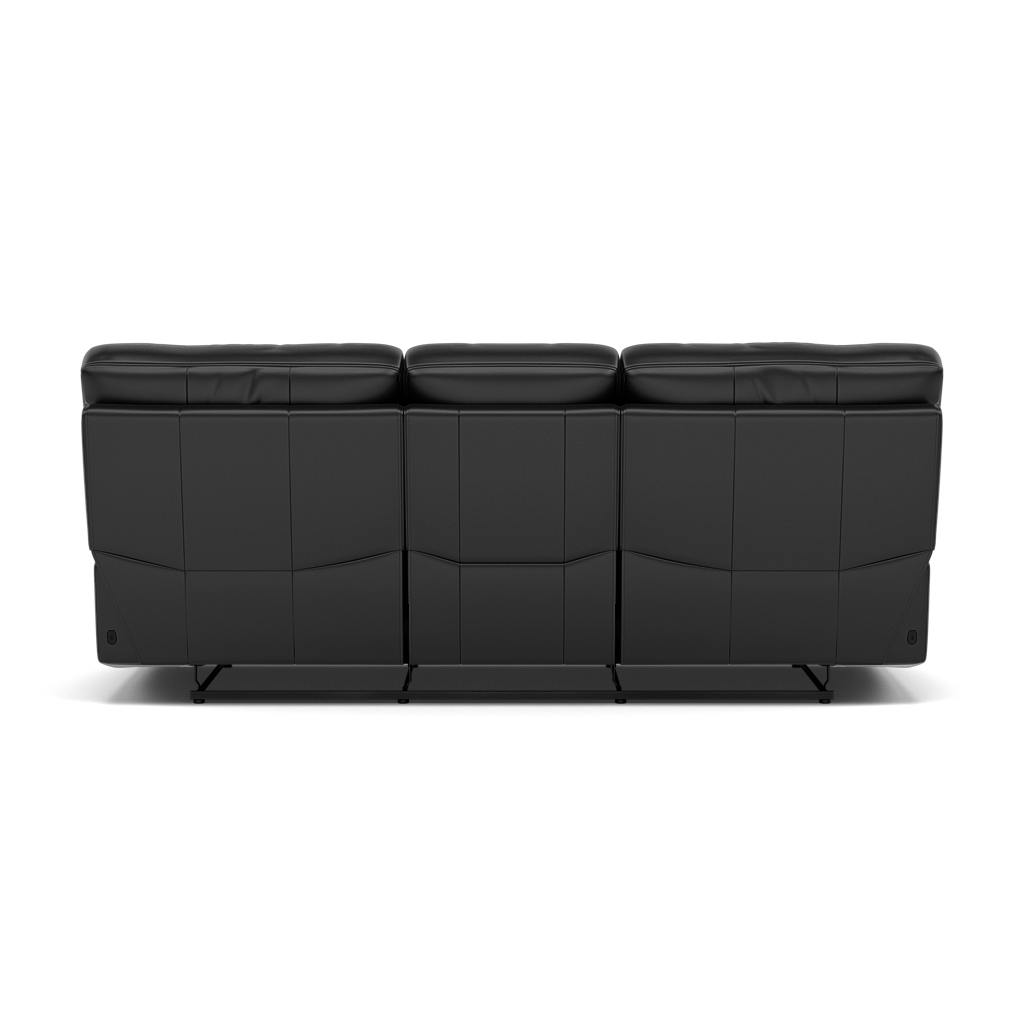Gino 3 Seater Recliner Sofa - 3 Seater Power Recliner Sofa with USB Cat 60 - Power Recliner with USB — Cat-60/22 Montana Jet Black, gallery image 2