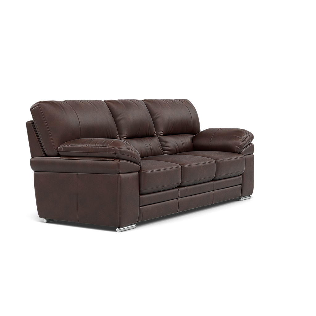Gino 3 Seater Sofa - 3 Seater Sofa Cat 60 — Cat-60/08 Montana Chocolate / Metal Feet, gallery image 1