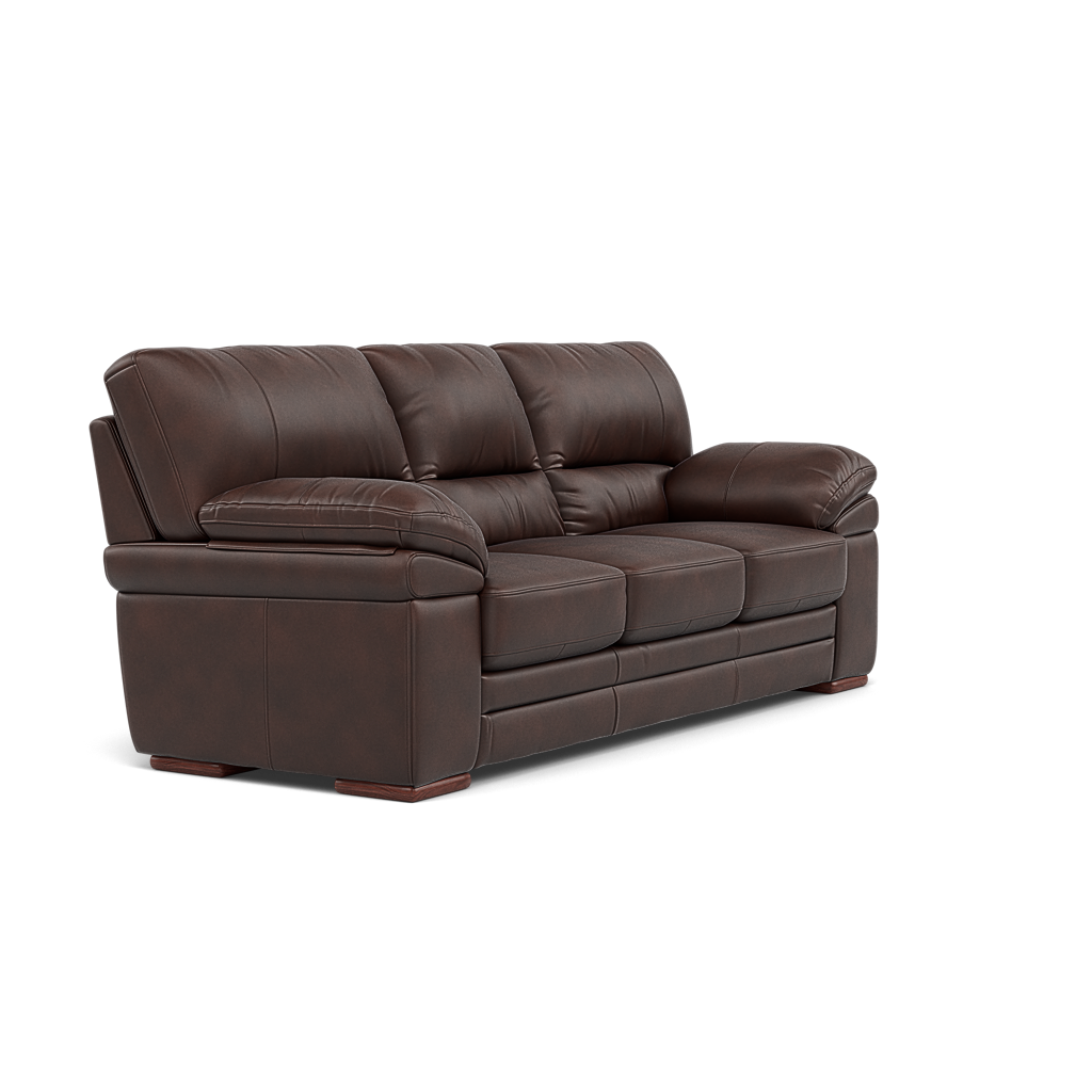 Gino 3 Seater Sofa - 3 Seater Sofa Cat 60 — Cat-60/08 Montana Chocolate / Wooden Feet, gallery image 1