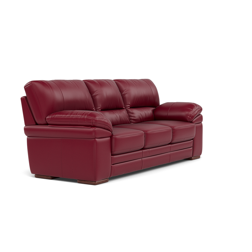 Gino 3 Seater Sofa - 3 Seater Sofa Cat 60 — Cat-60/13 Montana Cranberry / Wooden Feet, gallery image 1